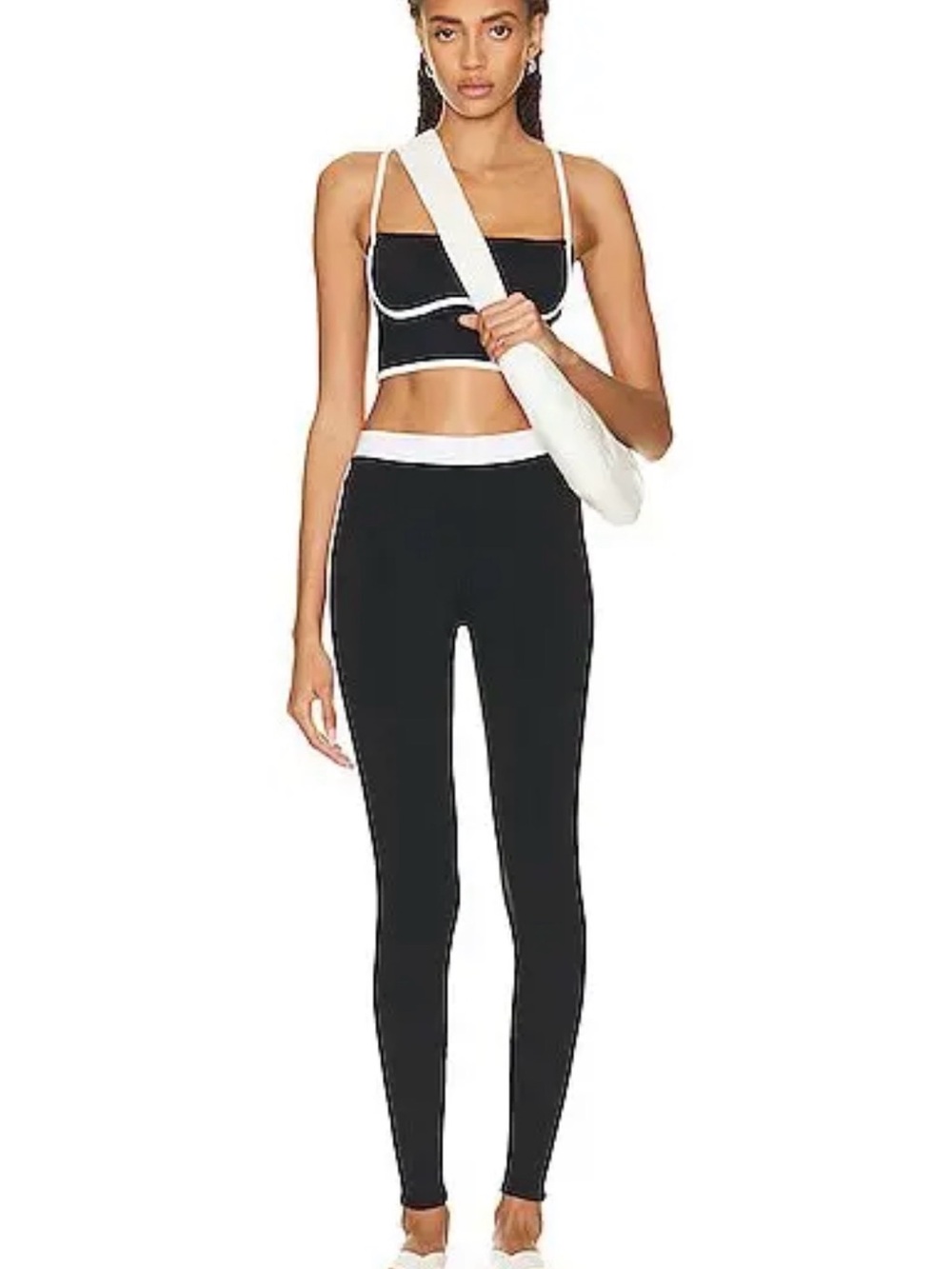 Alo Airbrush High Waisted Stream Lined Legging, Black/White, Size S